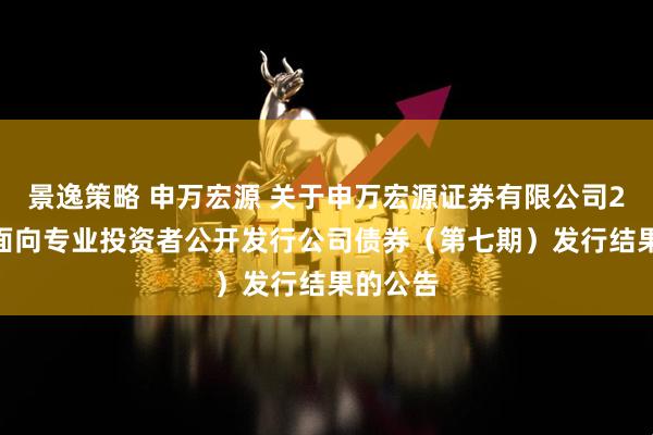 景逸策略 申万宏源 关于申万宏源证券有限公司2025年面向专业投资者公开发行公司债券（第七期）发行结果的公告